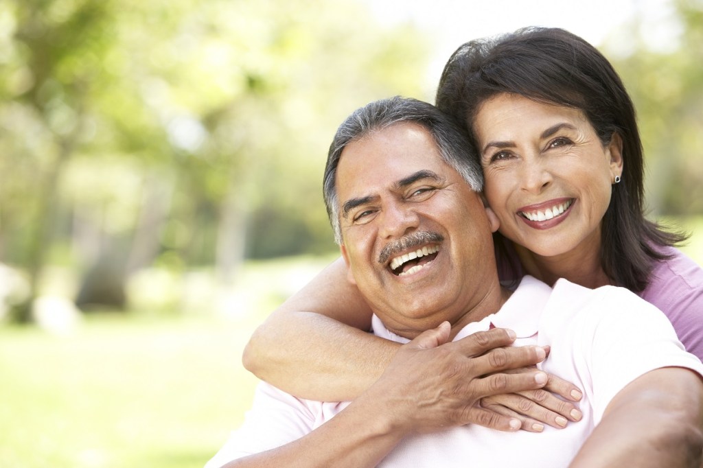 happy older hispanic couple
